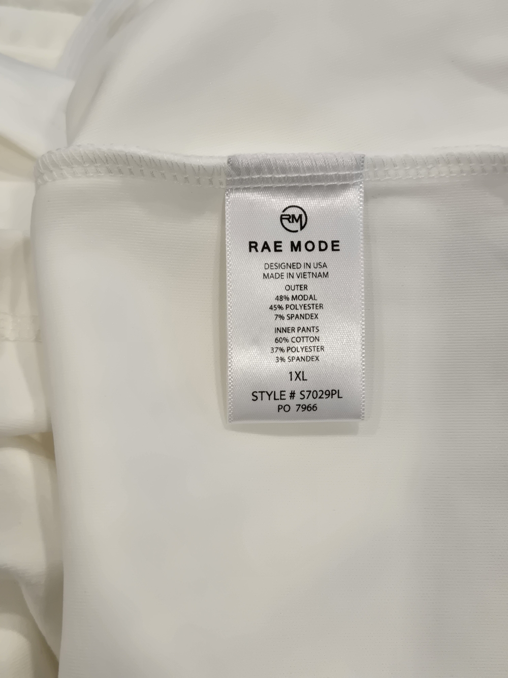 Rae Mode Cream Drawstring Elastic-Waist Skort 1X - Picture 6 of 7
